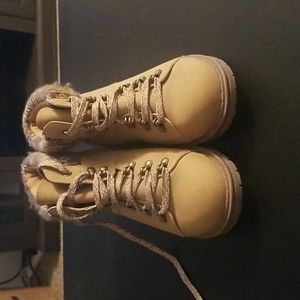 Time and Tru Ankle combat boots, light brown size 9